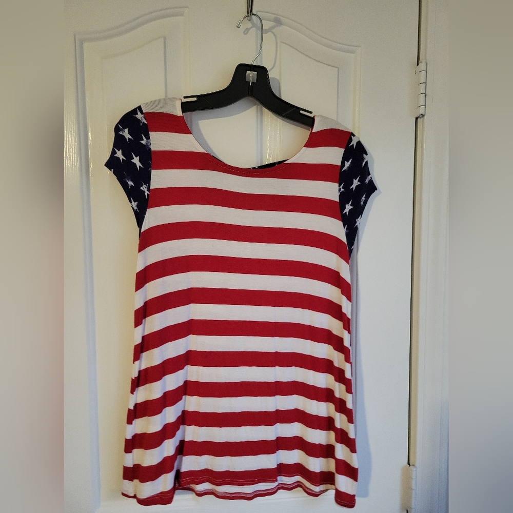 American flag short sleeve top